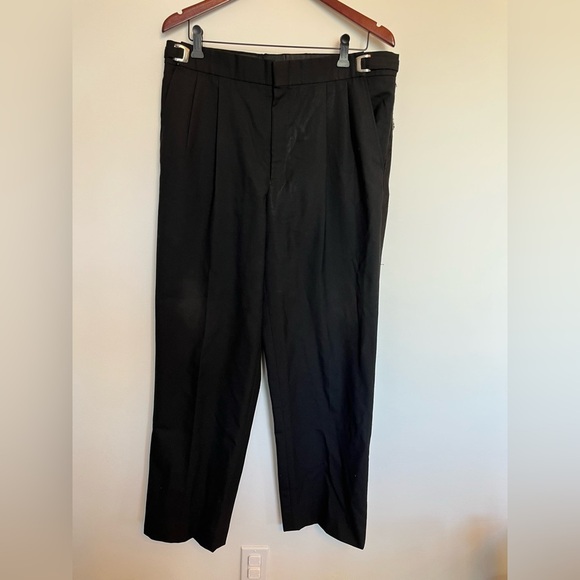 Men's 100% wool adjustable waist Black Dress Pants size 33 to 35 - Picture 2 of 6